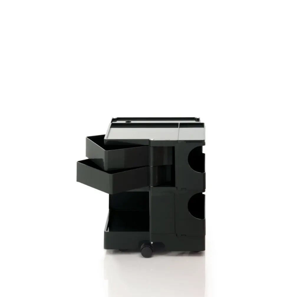 The Boby Trolley Small with 2 drawers, seen here In the colour black. Available exclusively at Bob and Friends.