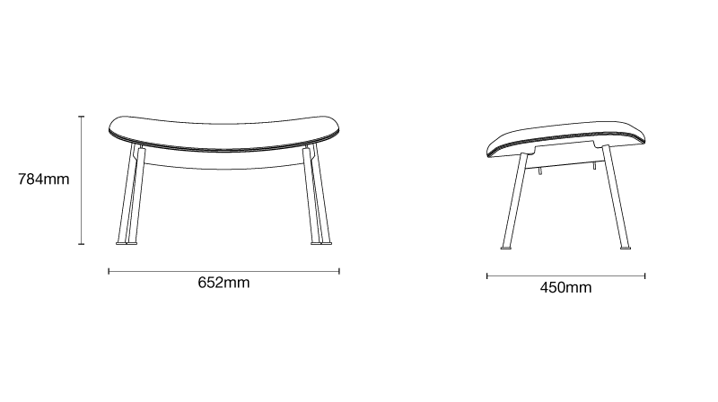 Ella Composite Ottoman-Orsetto-Chalk-Walnut Case Furniture