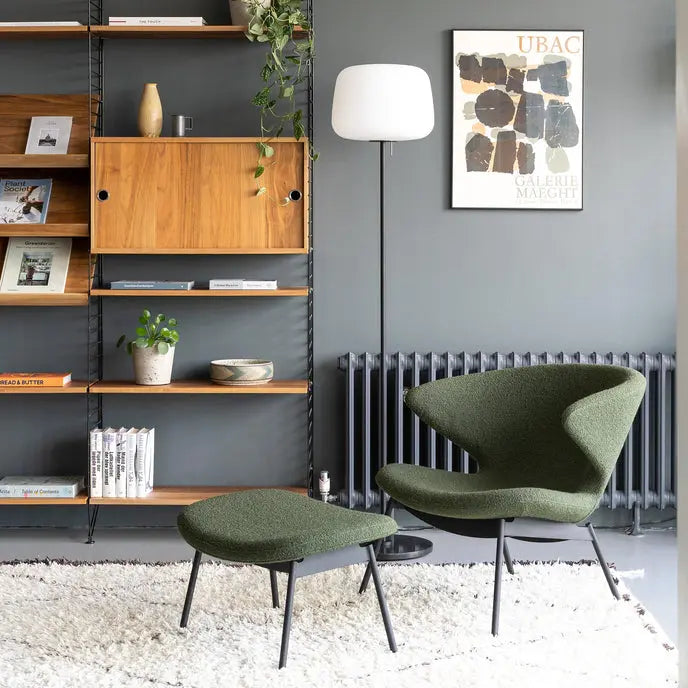 Ella Tubular Lounge Chair-Orsetto-Moss-Black Case Furniture