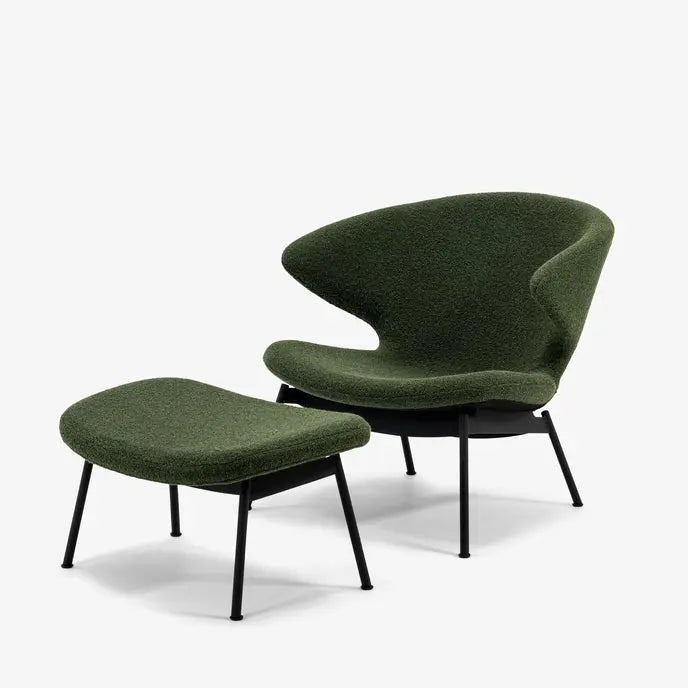 Ella Tubular Lounge Chair-Orsetto-Moss-Black Case Furniture