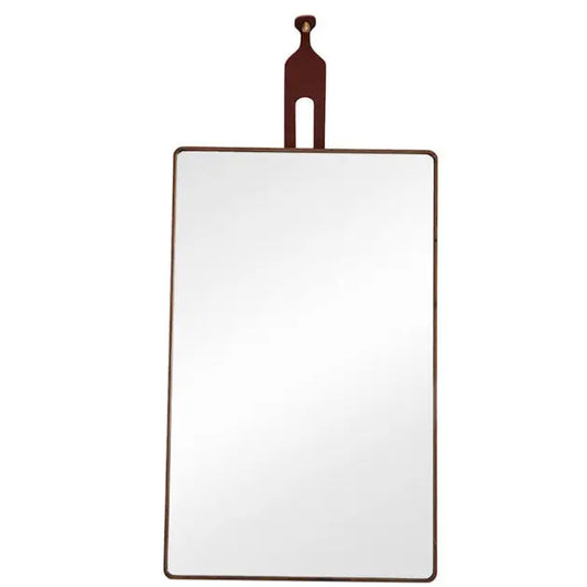 Rectangle Walnut Mirror / Leather Organic Modernism