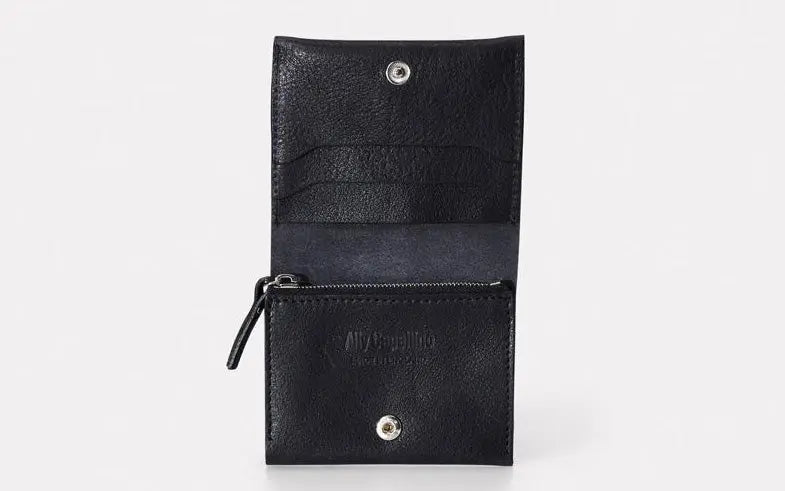 Riley Leather Coin Card Purse Black Ally Capellino