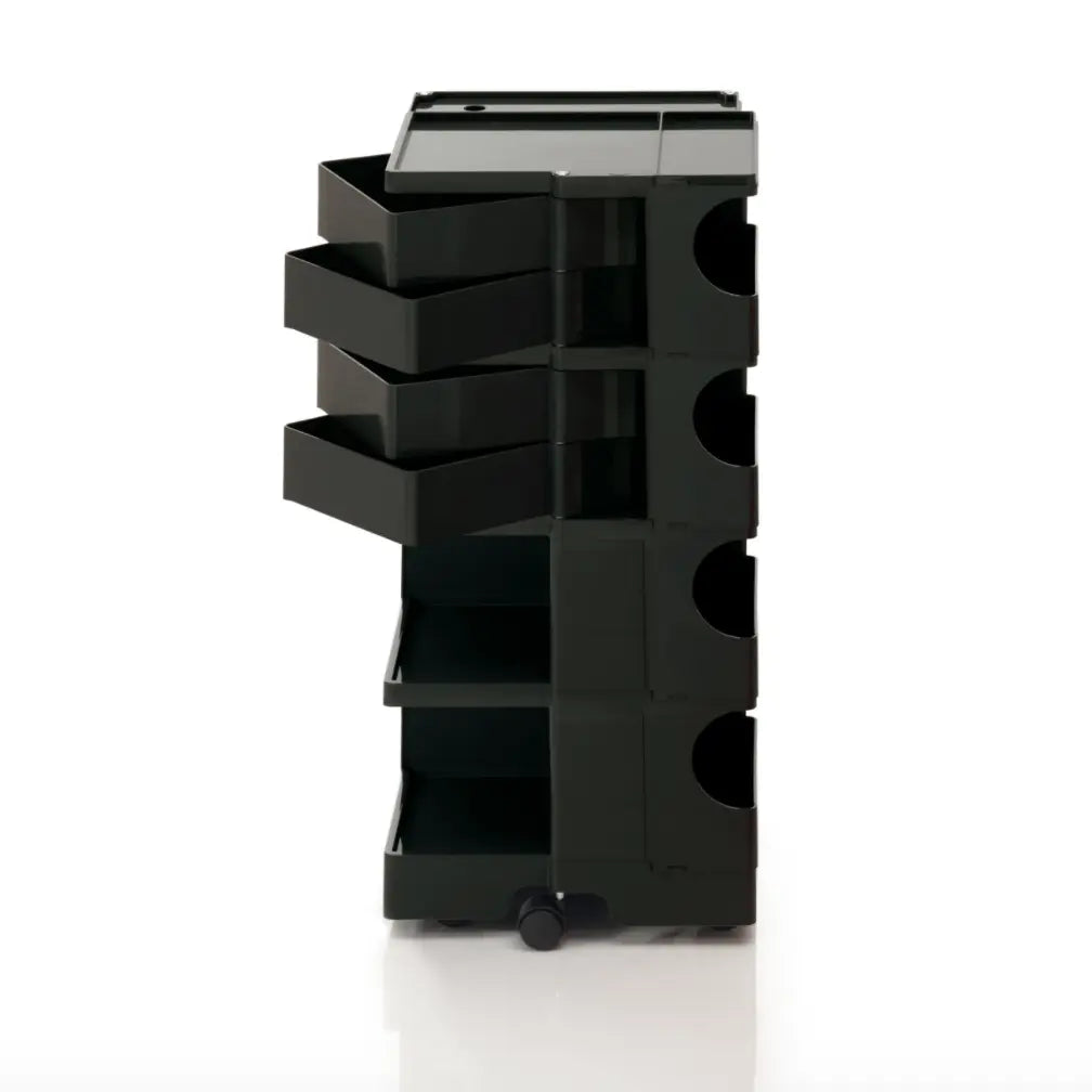 The Boby Trolley Large with 4 drawers, seen here In the colour Black. Available exclusively at Bob and Friends. 