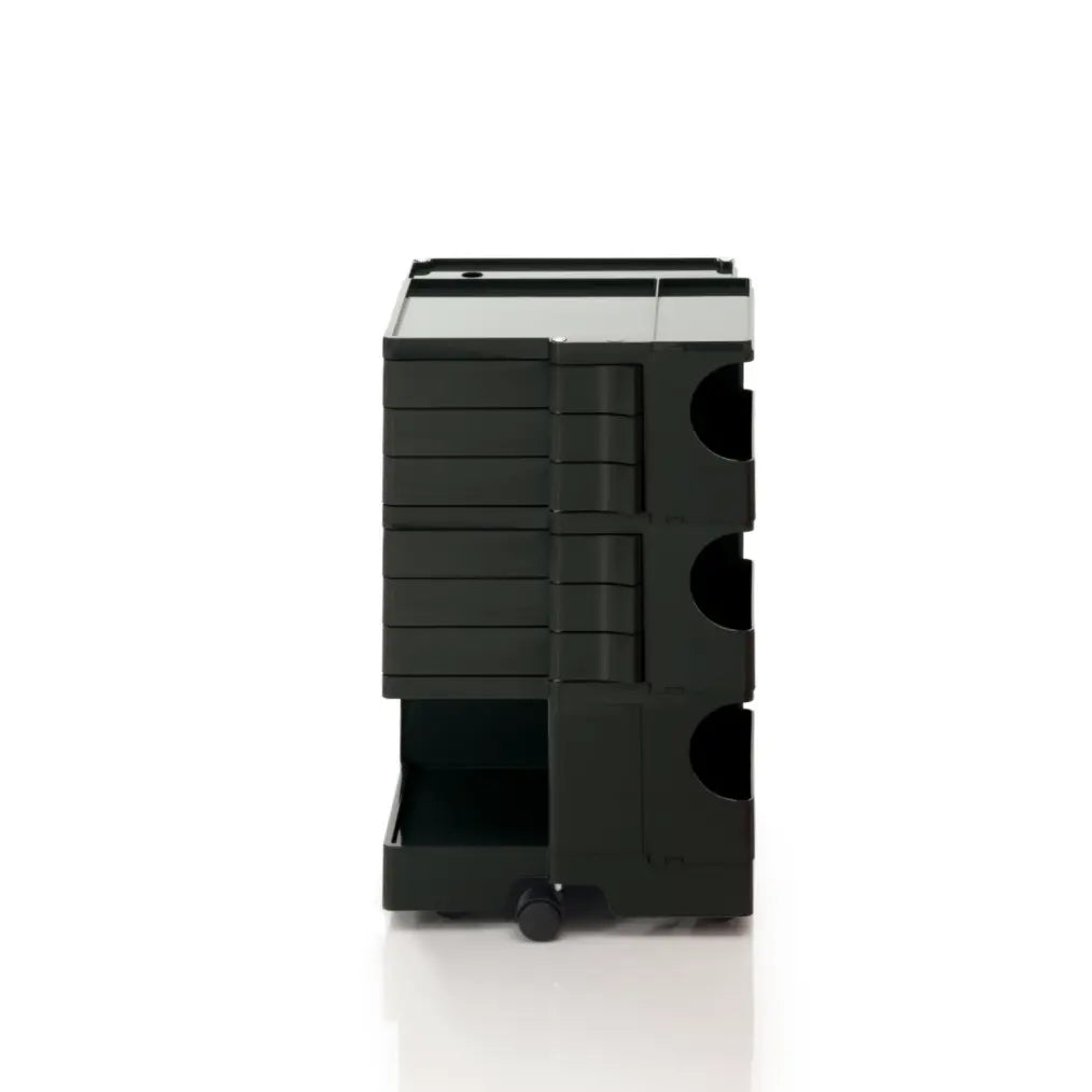 The Boby Trolley Medium with 6 drawers, seen here In the colour Black Available exclusively at Bob and Friends. 