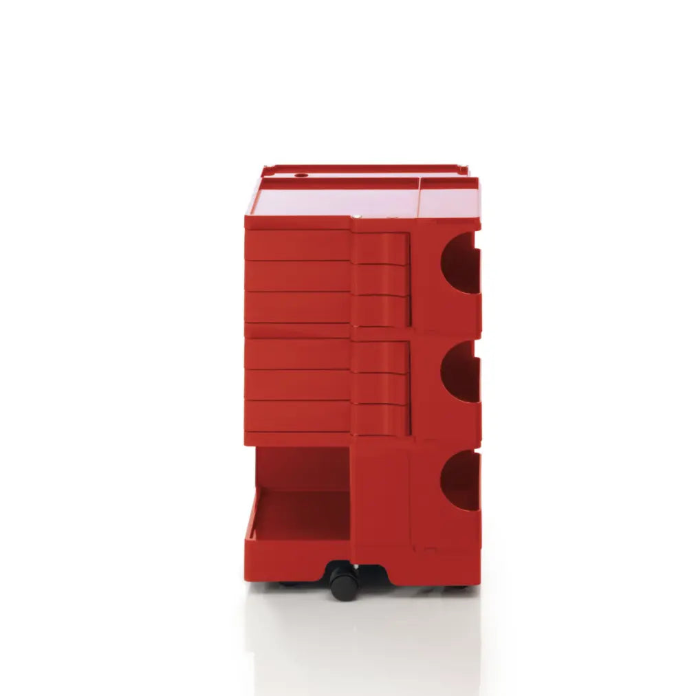 The Boby Trolley Medium with 6 drawers, seen here In the colour Red. Available exclusively at Bob and Friends. 