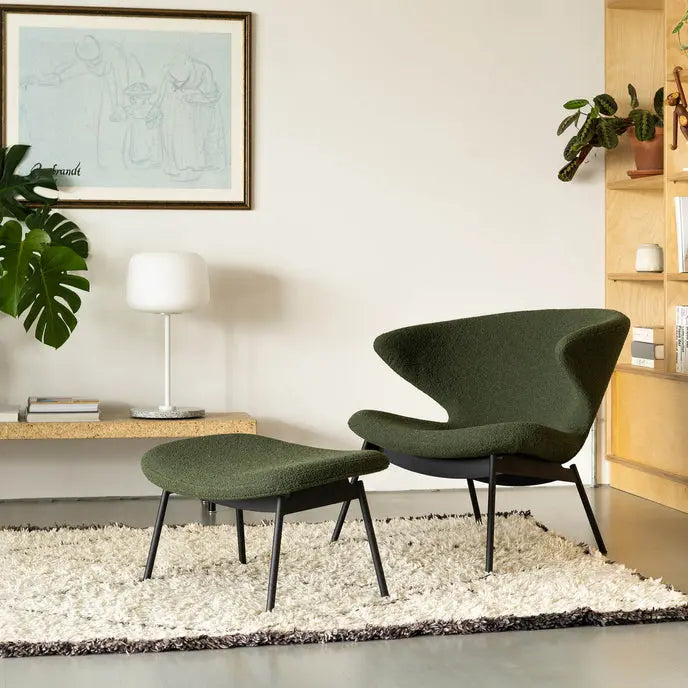 Ella Tubular Lounge Chair-Orsetto-Moss-Black Case Furniture